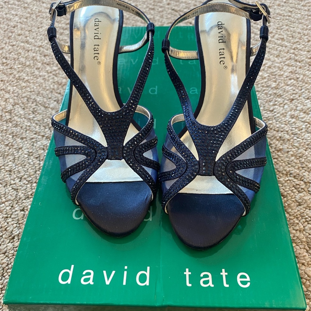 David Tate Women's Navy Strappy Sandals